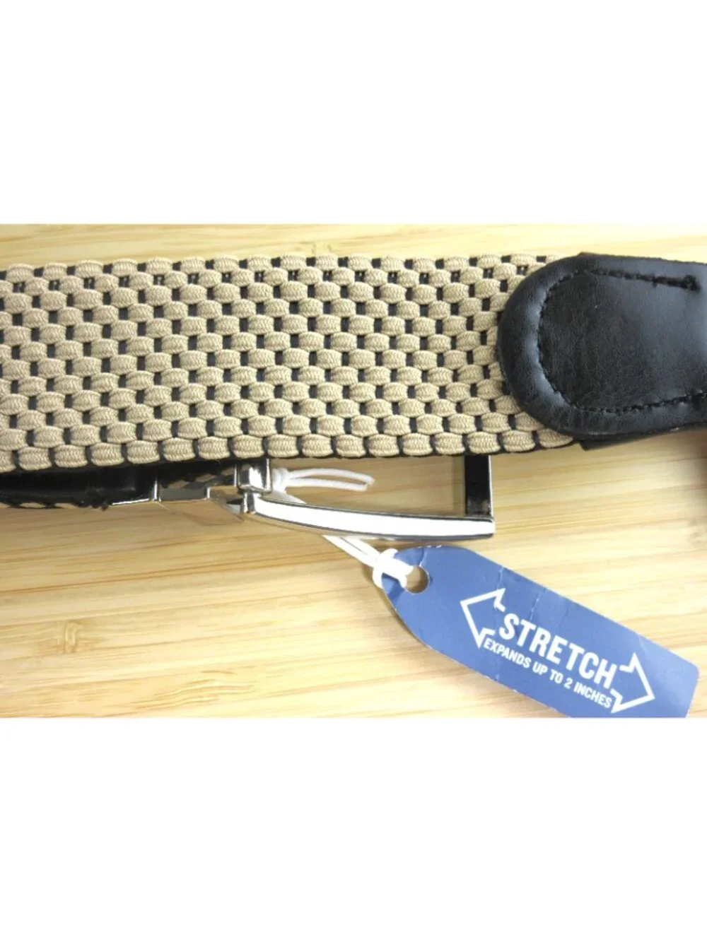Tommy Bahama Men's Reversible Fabric Stretch Belt Black Khaki Metal Buckle NWT